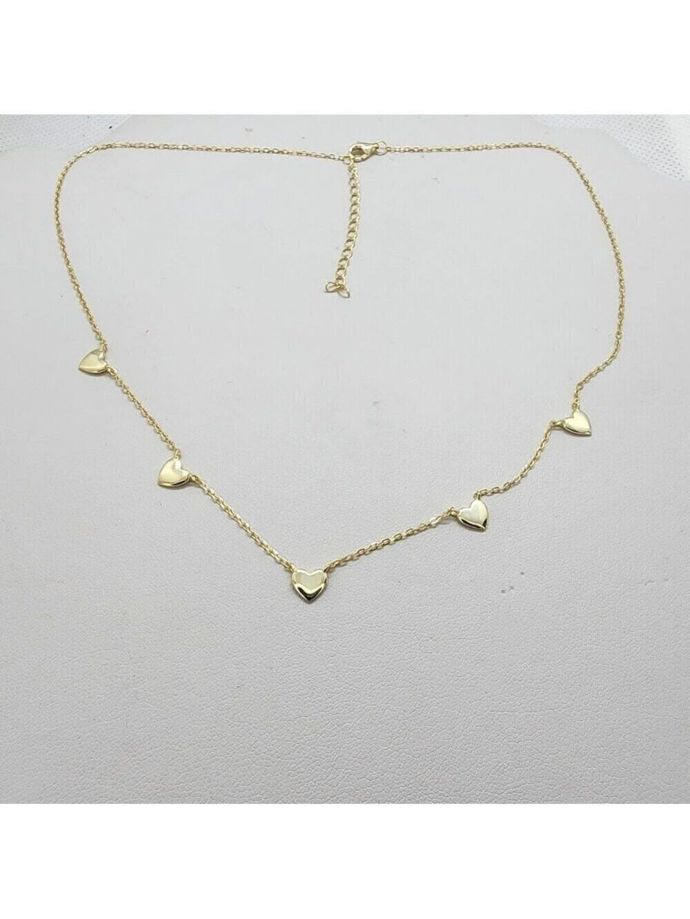 Brand New Sterling Silver 925 5 Hearts Necklace
